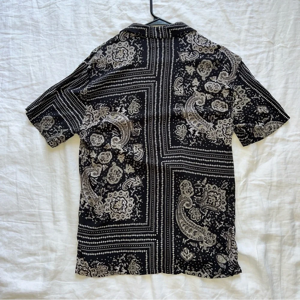 All Saints Relaxed Fit Mens Short Sleeve Button Down - Picture 2 of 3